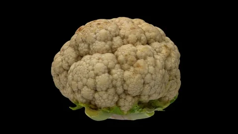 Rotating Cauliflower on Black Background (Looping) Stock Footage 98433280
