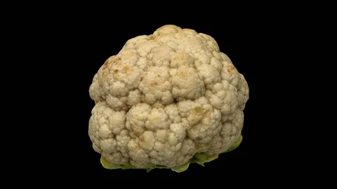 Rotating Cauliflower on Transparent Background (Looping with Alpha Channel) Stock Footage 98432206