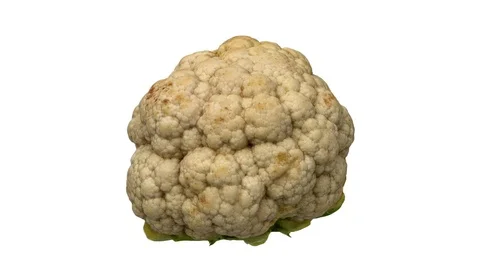 Rotating Cauliflower on White Background (Looping) Stock Footage 98432312