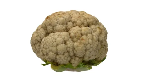 Rotating Cauliflower on White Background (Looping) Stock Footage 98433452