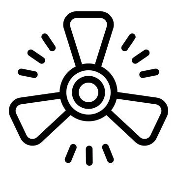 Rotating ceiling fan blades generating airflow for cooling and ventilation Stock Illustration