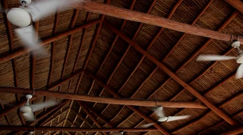 Rotating ceiling fans Stock Footage 8810257