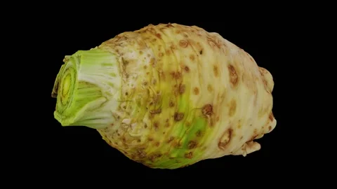 Rotating Celery Root on Black Background (Looping) 스톡 동영상 139735554