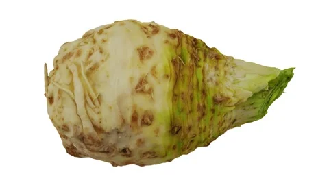 Rotating Celery Root on White Background (Looping) Video stock 139742934