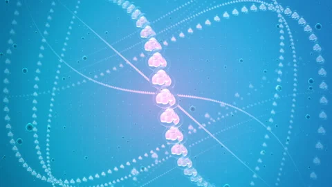 Rotating Cellular Chain Around a Digital Human Body Stock Footage 338436862