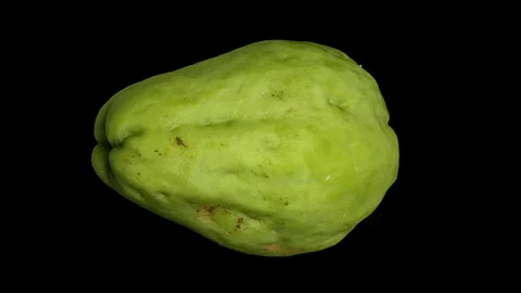Rotating Chayote on Black Background (Looping) Stock Footage 98435160