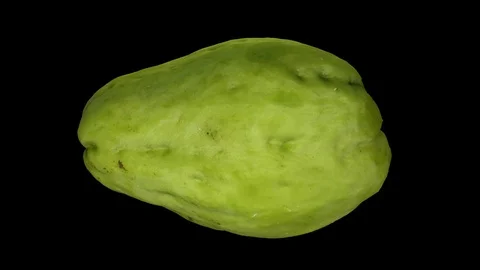 Rotating Chayote on Black Background (Looping) Stock Footage 98435565