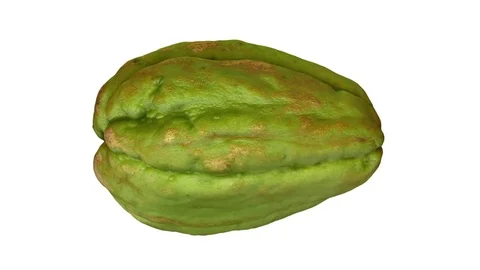 Rotating Chayote on White Background Stock Footage 79551394