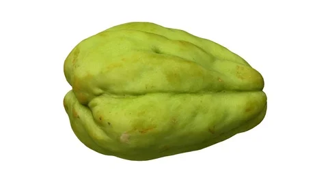Rotating Chayote on White Background (Looping) Stock Footage 98434497