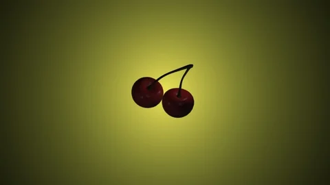 Rotating cherry. 3D animation. Objects spinning. Stock Footage 109104475