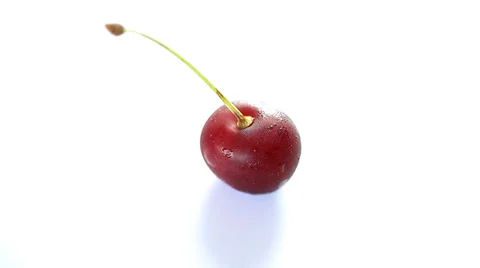 Rotating  cherry berry isolated on white background Stock Footage 35520589