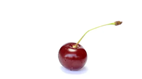 Rotating  cherry berry isolated on white background Vidéo 35520636