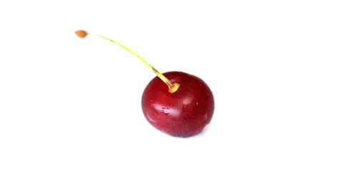 Rotating  cherry berry isolated on white background Stock Footage 35520848