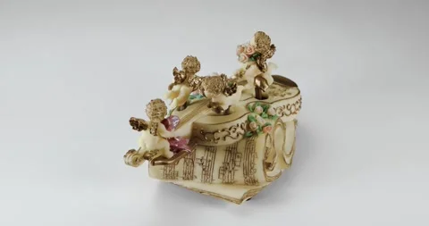 Rotating Cherubs on a Violin Stock Footage 159109248