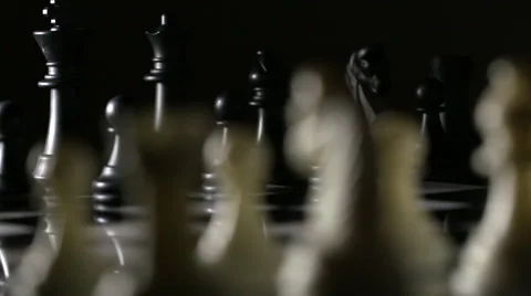 Rotating Chess Board Black and White Pieces 1 Stock Footage 61406848