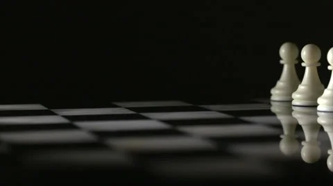 Rotating Chess Board Black and White Pieces 2 Stock Footage 61407378