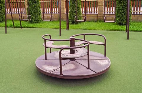 Rotating childish swing Foto stock