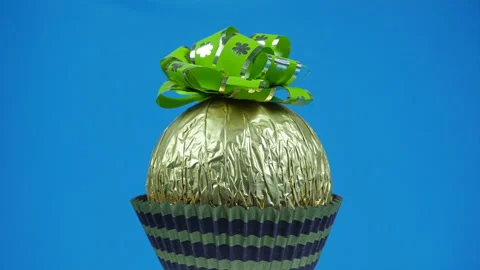 Rotating Chocolate Candy Gift Wrapped. Stock-Footage 188849424