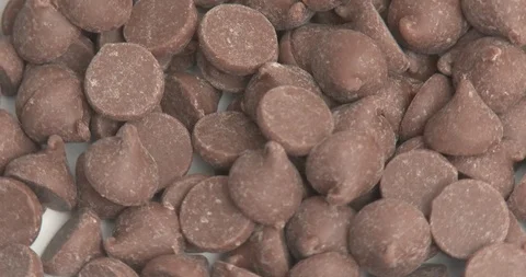 Rotating Chocolate Chips - Baking chips Stock Footage 96131115