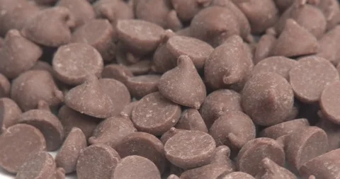 Rotating Chocolate Chips - Baking Chips Stock Footage 96131653