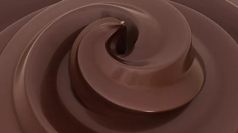Rotating chocolate cream. Close-up view. Looped animation. Stock Footage 82914809