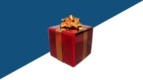 Rotating Christmas gift - customizable background - 3D rendering Video stock 318718741