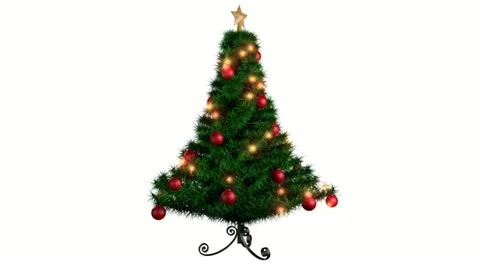 Rotating Christmas tree - alpha channel Stock Footage 12581567
