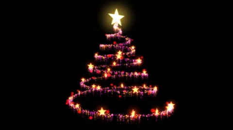 Rotating Christmas Tree Animation - Loop Red Stock Footage 43049397