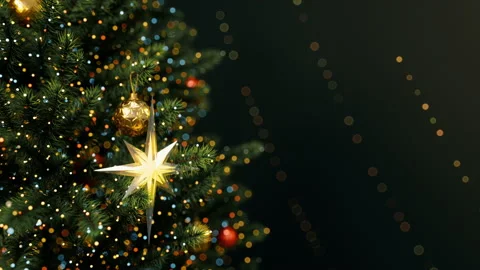 Rotating Christmas Tree Background Video stock 166752318