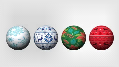 Rotating Christmas tree balls Stock Footage 143682283