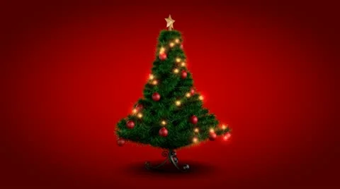 Rotating Christmas tree Stock Footage 12489016
