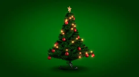 Rotating Christmas tree Stock Footage 12537385