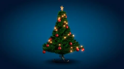 Rotating Christmas tree Stock Footage 12537613