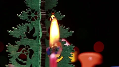 Rotating Christmas Tree with toy train Stock Footage 83608540