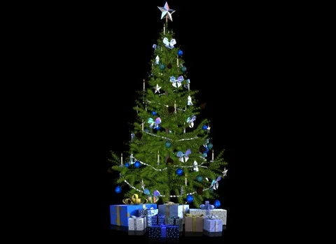 Rotating Christmas Tree v4 Stock Footage 118112494