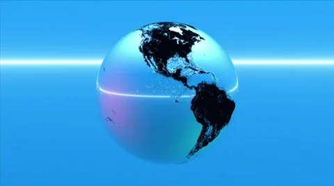 Rotating Chrome Earth 720 Stock Footage 482887