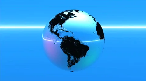 ROTATING CHROME EARTH Stock Footage 502346