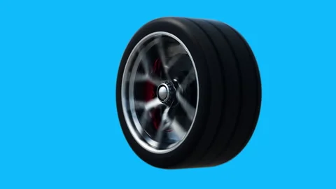 Rotating Chrome Wheel on Green screen isolate. 库存影片 336346340