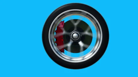 Rotating Chrome Wheel on Green screen isolate. 스톡 동영상 336346341