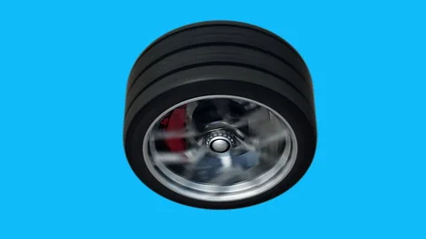 Rotating Chrome Wheel on Green screen isolate. 스톡 동영상 336346342