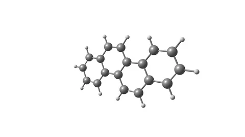 Rotating chrysene molecular structure video Stock Footage 114891903