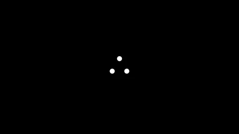 Rotating circle dots loading preloader loop motion graphic symbol on dark screen Stock Footage 345592599