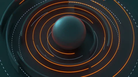 Rotating circle elements seamless loop 3D render animation Stock Footage 128668498