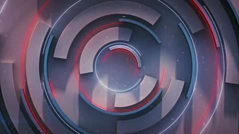 Rotating circle elements seamless loop 3D render animation Stock Footage 136107506