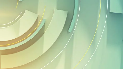 Rotating circle elements seamless loop 3D render animation Stock Footage 141409768