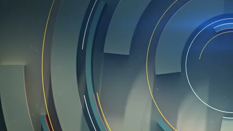 Rotating circle elements seamless loop 3D render animation Stock Footage 162378428