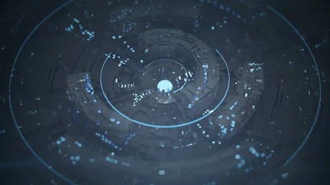 Rotating circle elements seamless loop 3D render animation Stock Footage 165968807