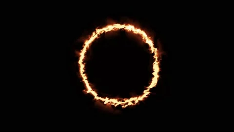 Rotating Circle Fire Effect Background 4K 60 FPS Stock Footage 142317451