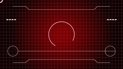 Rotating circle frame animation on red grid background for digital display .. Stock Footage 342431579
