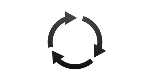Rotating Circle or Cycle Symbol with three arrow animation on transparent backgr Stock Footage 316901430